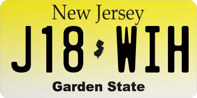 NJ license plate J18WIH
