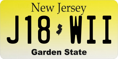 NJ license plate J18WII