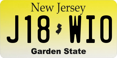 NJ license plate J18WIO