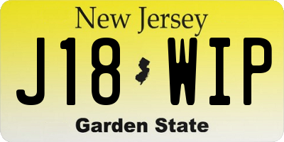 NJ license plate J18WIP