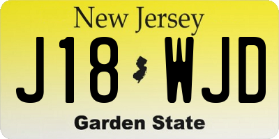 NJ license plate J18WJD