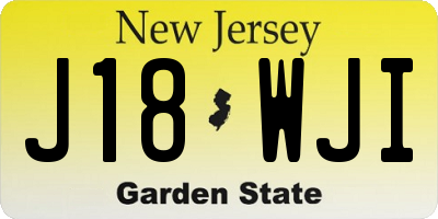 NJ license plate J18WJI