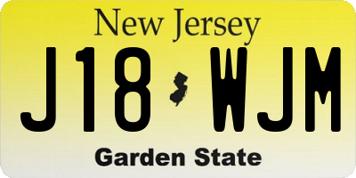 NJ license plate J18WJM