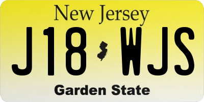 NJ license plate J18WJS