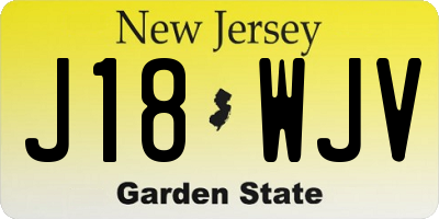 NJ license plate J18WJV