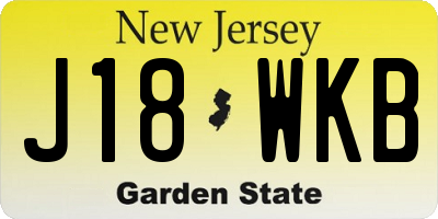 NJ license plate J18WKB