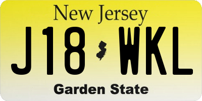 NJ license plate J18WKL