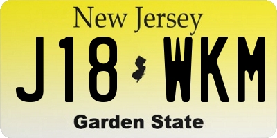 NJ license plate J18WKM