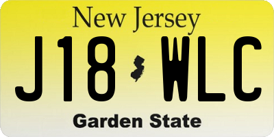 NJ license plate J18WLC