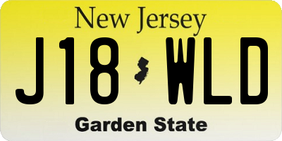 NJ license plate J18WLD