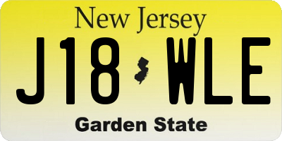 NJ license plate J18WLE