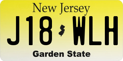 NJ license plate J18WLH