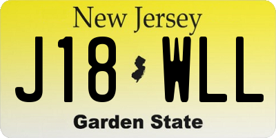 NJ license plate J18WLL