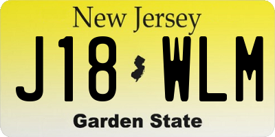 NJ license plate J18WLM