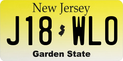 NJ license plate J18WLO
