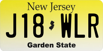 NJ license plate J18WLR