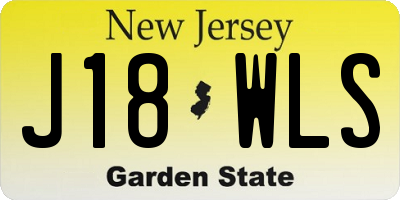NJ license plate J18WLS