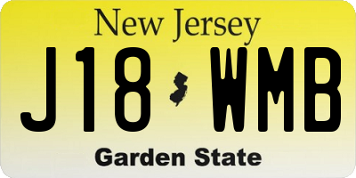 NJ license plate J18WMB