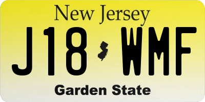 NJ license plate J18WMF