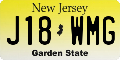 NJ license plate J18WMG