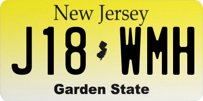 NJ license plate J18WMH