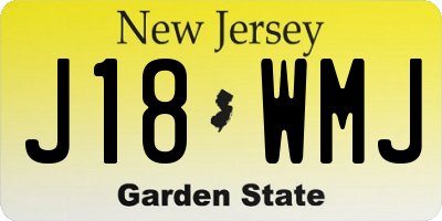 NJ license plate J18WMJ