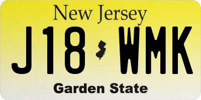 NJ license plate J18WMK