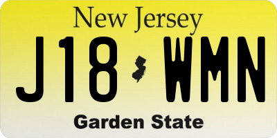 NJ license plate J18WMN