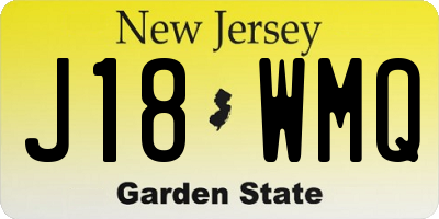 NJ license plate J18WMQ