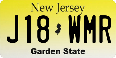 NJ license plate J18WMR
