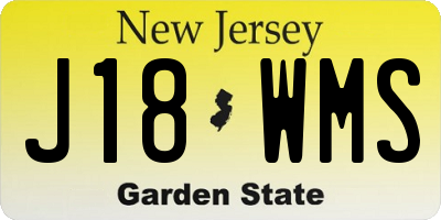 NJ license plate J18WMS
