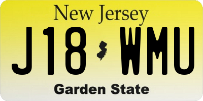 NJ license plate J18WMU