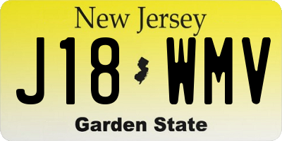 NJ license plate J18WMV