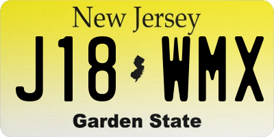 NJ license plate J18WMX