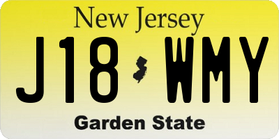 NJ license plate J18WMY