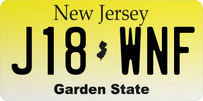 NJ license plate J18WNF