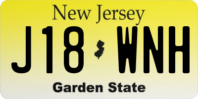 NJ license plate J18WNH