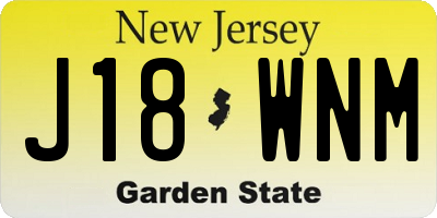 NJ license plate J18WNM