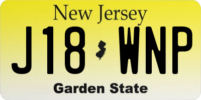 NJ license plate J18WNP