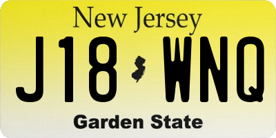 NJ license plate J18WNQ