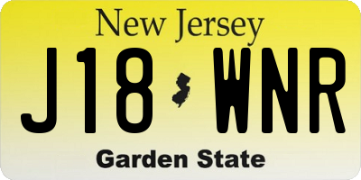 NJ license plate J18WNR