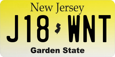 NJ license plate J18WNT