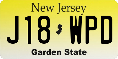 NJ license plate J18WPD