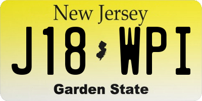 NJ license plate J18WPI