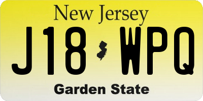 NJ license plate J18WPQ
