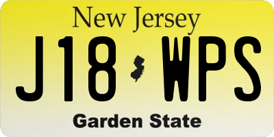 NJ license plate J18WPS