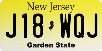NJ license plate J18WQJ