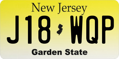NJ license plate J18WQP