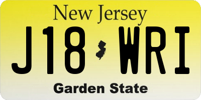 NJ license plate J18WRI