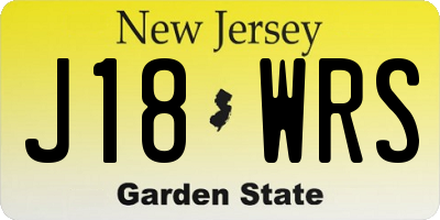 NJ license plate J18WRS